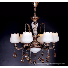 Zinc Alloy French Style White Modern Candle Crystal Chandelier for Home Hotel Restaurant